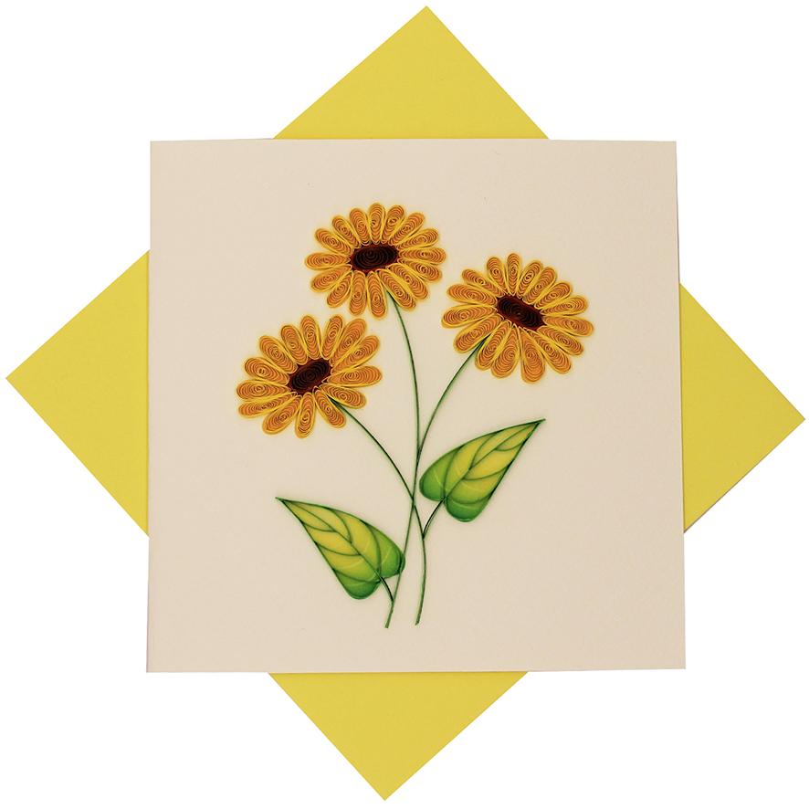 Quilled Yellow Daisies Card